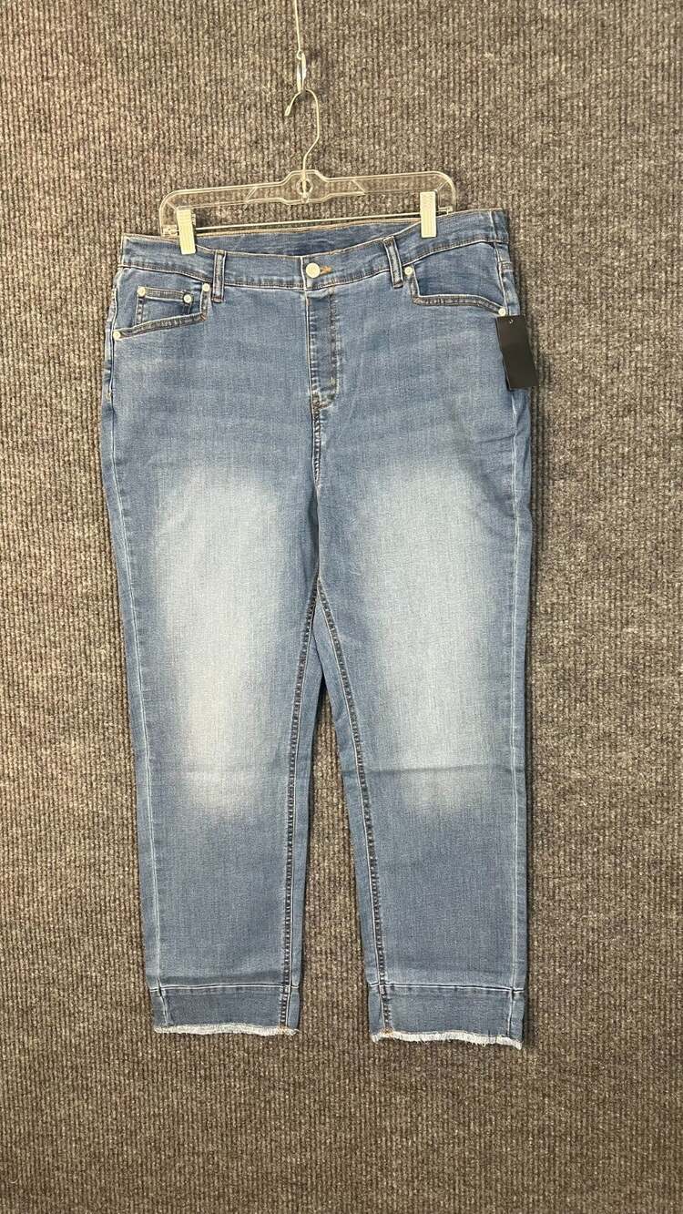 Denim & Company Jeans Womens 18W Blue Light Wash Straight Leg Stretch Denim